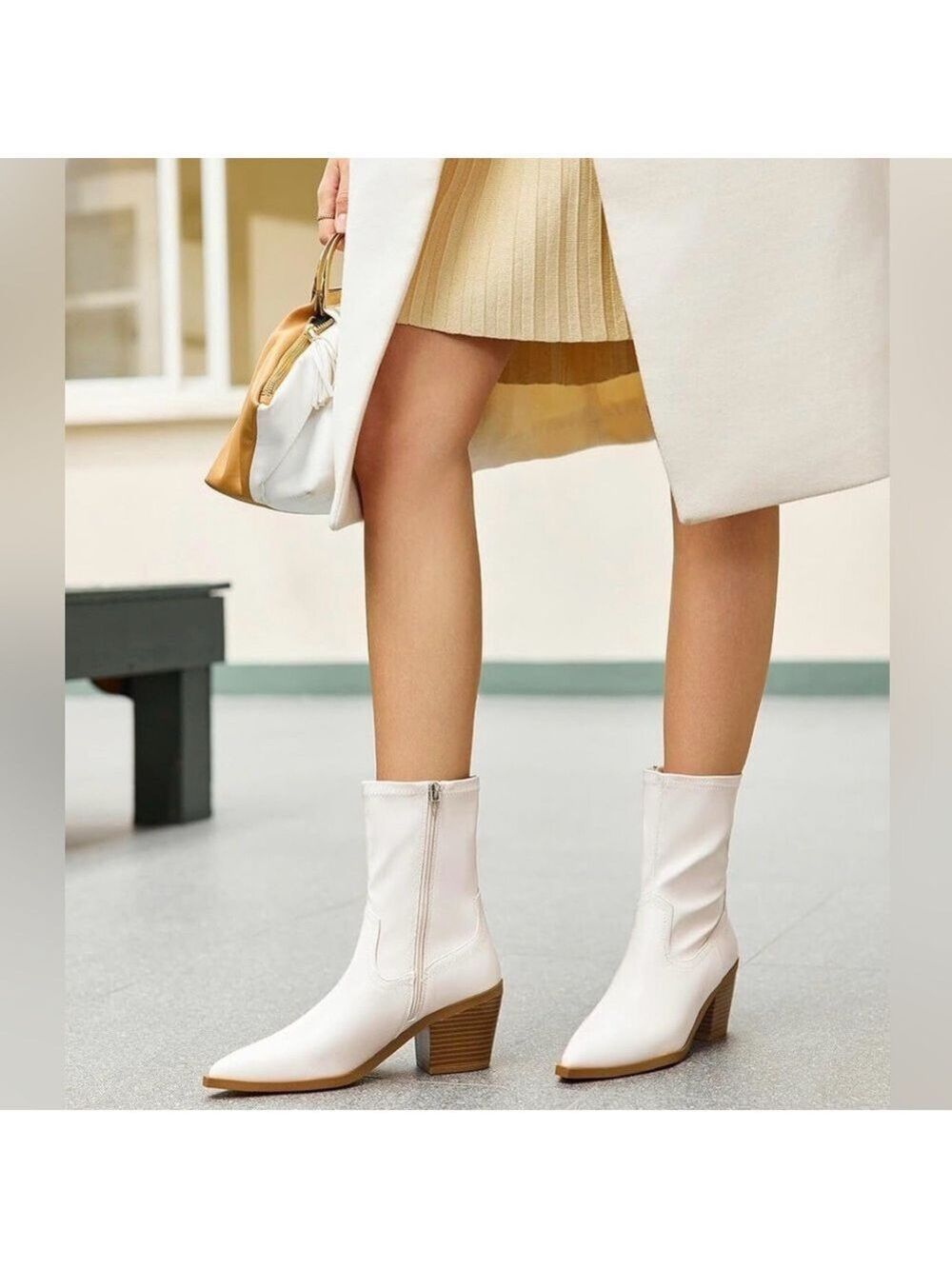 White Ankle Boots Elegant